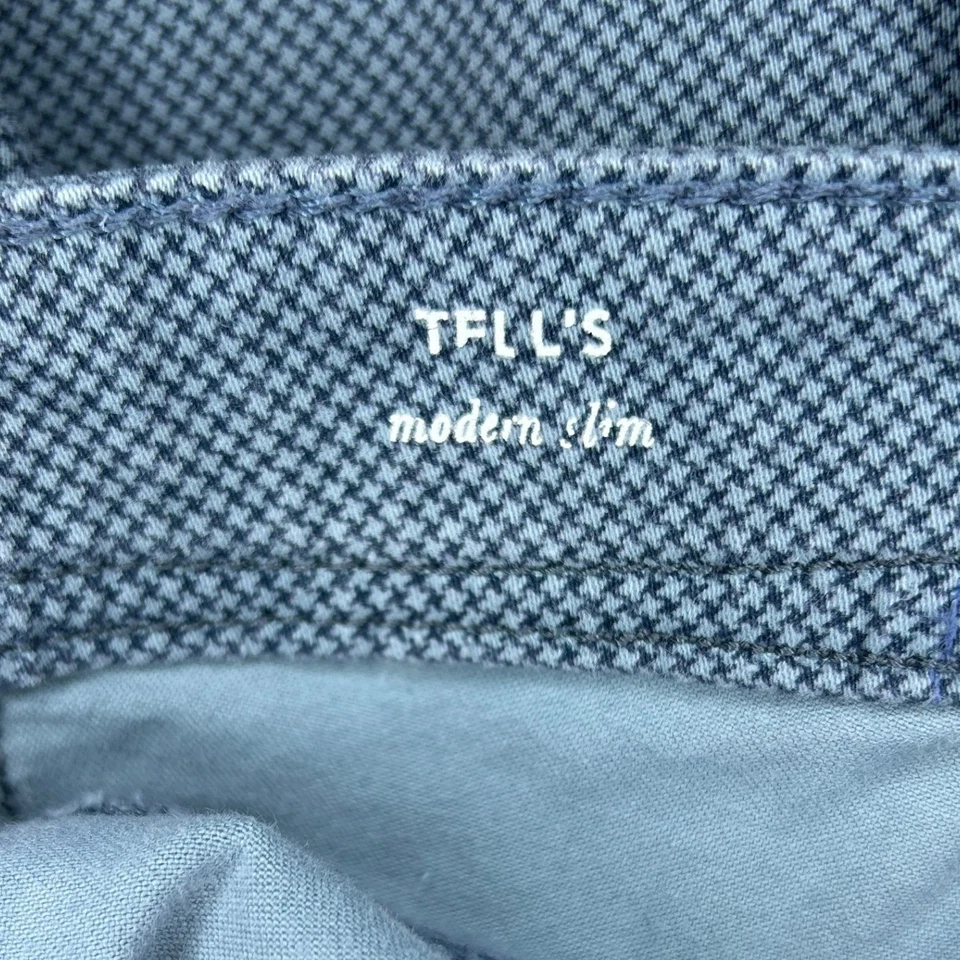 Pantalones de mezclilla para hombre AG Adriano Goldschmied Tellis calce ajustado 31x31 azul patrón de micro puntos Foto 4 de 4