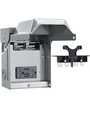 60 Amp Non Fused AC Disconnect Box with Pull Out Switch GFCI Receptacle