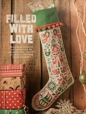 Scandi Sampler Stocking Angel Reindeer Dove Christmas Cross Stitch Chart