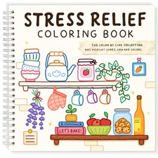Stress Relief Color By Line Coloring Book for Relaxation Featuring Vibrant