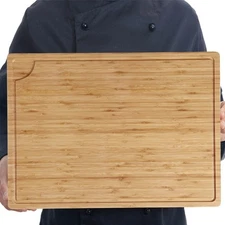 Extra Large Bamboo Wood Cutting Board, 24 x 18 Inch Kitchen Wooden Chopping B...
