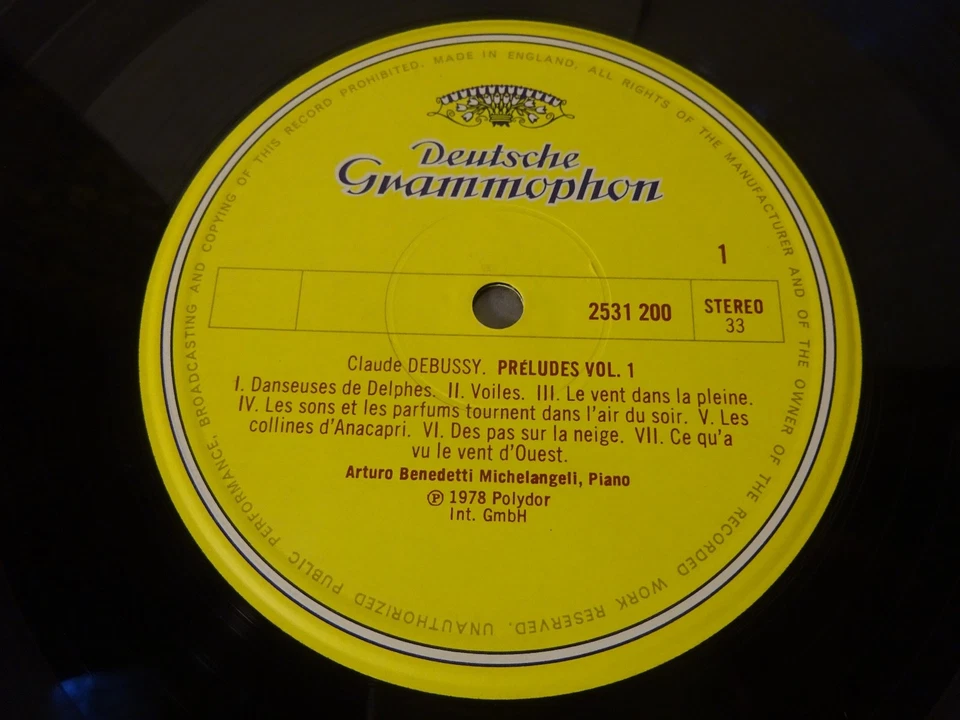 DEBUSSY - PRELUDES VOLUME 1 LP, Arturo Benedetti Michelangeli, DG 2531 200 - Image 3 of 4