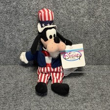 The Disney Store Uncle Sam Goofy 9 Mini Bean Bag Plush Stuffed Animal - NWT