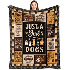Dog Mom Gifts Women Blanket Pet Owner Lover Themed Throw Decor 60x50 Inch