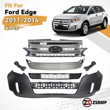 Front Bumper Cover Grille Assembly Kit Complete For 2011-2014 Ford Edge Primed