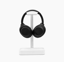 Premium Wooden Headphone Stand w/ Catchall Tray Base Headset Holder Organizer