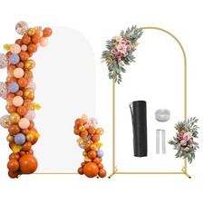 7.2 FT Wedding Arch Backdrop Stand and White Arch Cover Set, Metal Arch Stand...