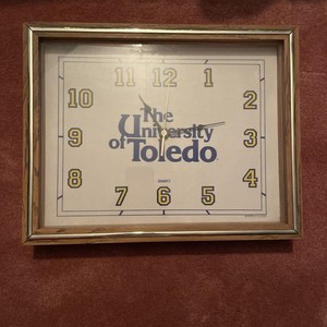 Vintage The University Of Toledo Clock Tested Working Quartz USA Made 14x11
