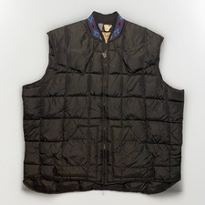 Vintage Walls Blizzard Pruf Western Cowboy Puffer Vest 2XL USA Aztec Black