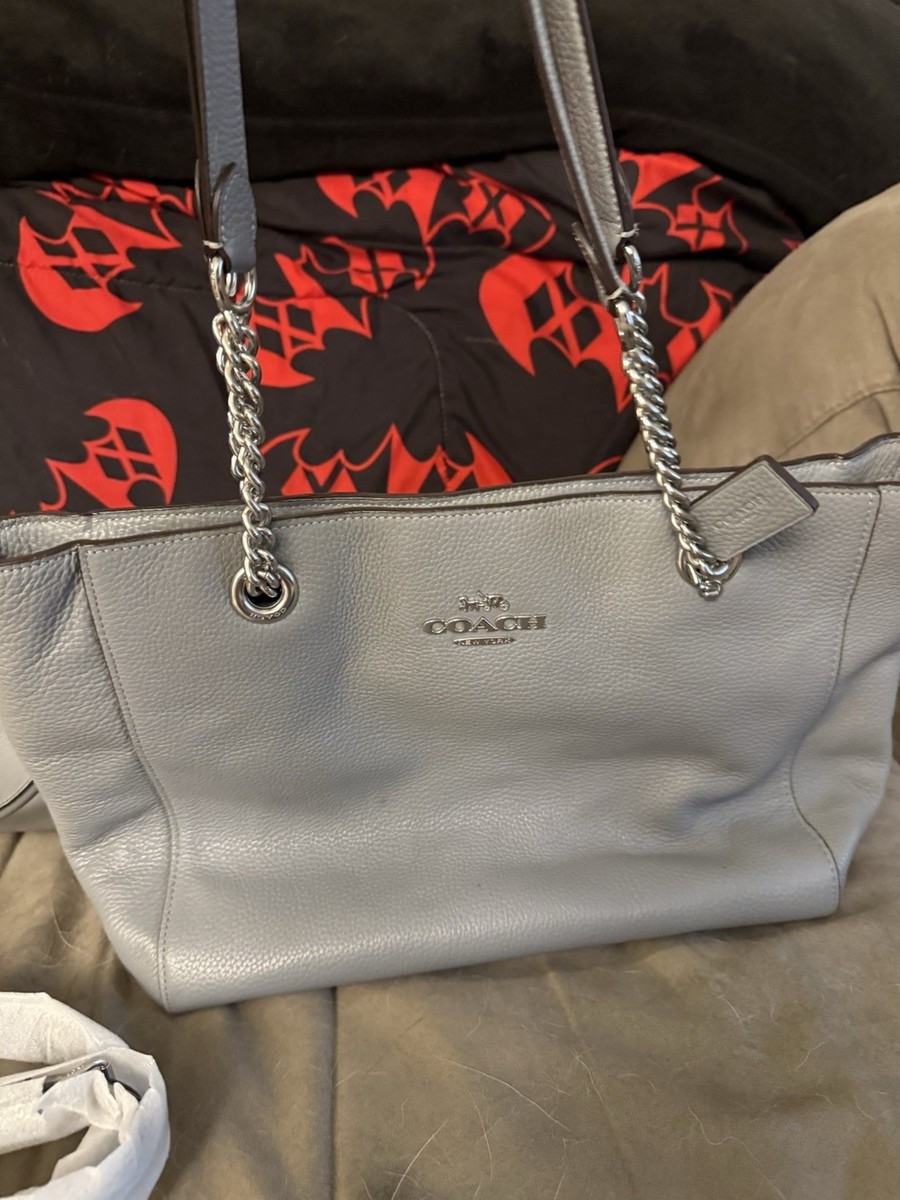 Coach C1566 Marlie Tote Granite Pebbled Leather Chain  display picture 2