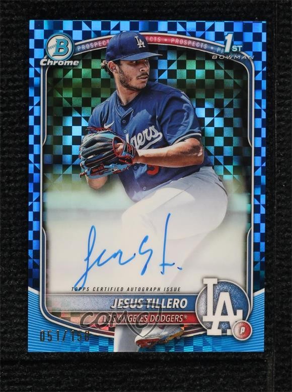 2025 Bowman Chrome Prospect Blue X-Fractor /150 Jesus Tillero #CPA-JT Auto 10no