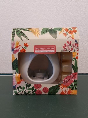 Yankee Candle Geschenkset - Keramik Wachswärmer - Teelicht Kerze Candle Vanille