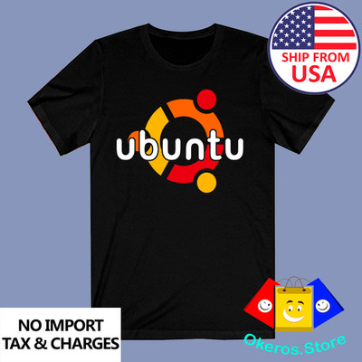 Ubuntu Linux Men's Black Size S to 3XL