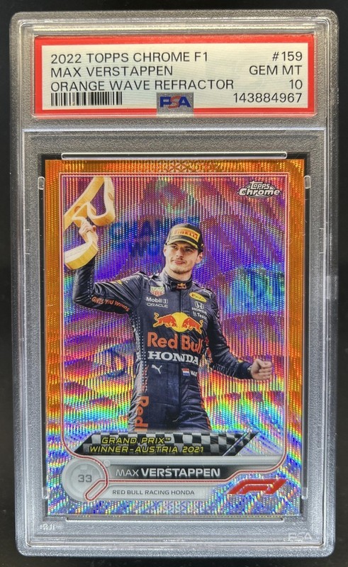 2022 Topps Chrome F1 Max Verstappen Orange Wave Refractor #/25 PSA 10 GEM MINT