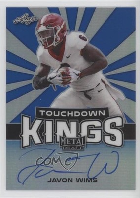 2018 Leaf Metal Draft Touchdown Kings Blue 22/35 Javon Wims Rookie Auto RC 2r8