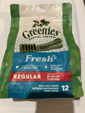 Greenies Dog Dental Treats Fresh 12 Count Regular 12oz Spearmint Flavor