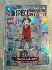 One Piece Card, Monkey.D.Luffy, College Basketball, US Voyage, P-055 ...