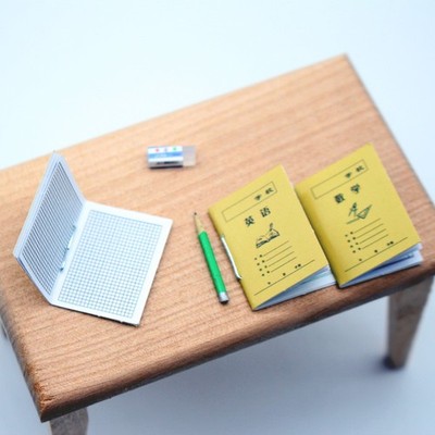 3Pcs 1:12 Dollhouse Miniature Exercise Book English Notebook Model Decor Gifts