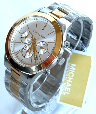 Michael Kors MK8986 Mens Two Tone S/Steel Slim Runway Chronograph