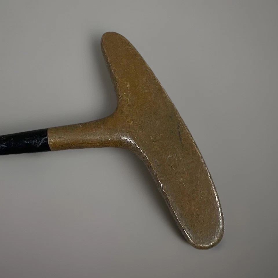 Vtg Wilson AIR-FLO Putter RH T-Bar Brass Mallet Head All Original Classic ~35” - Image 3 of 4