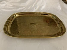 Vintage Ornate Gold  Tray Rectangular Decorative Trinket Dish Plate 15 1/4” X 11