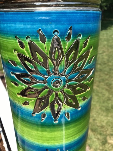 Vintage Aldo Londi Bitossi Rosenthal Netter blue, green, silver Atomic Starburst - Picture 6 of 9