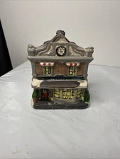 Greenbrier Intl. CLOCK SHOP Christmas House Porcelain Ceramic 4”