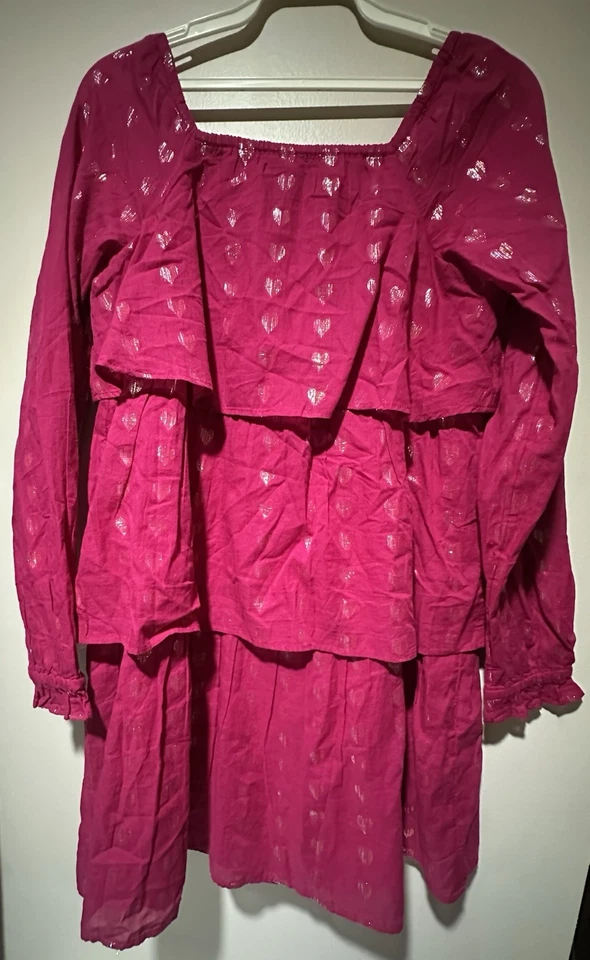 J. Vestido Crewcuts Corazones Brillantes en Niveles para Niña ~ Niña 14 Foto 4 de 4