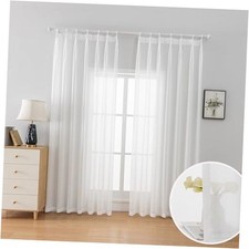 Off White Sheer Curtains Pinch Pleat 60"W x 102"L Pack of 1 2-off White
