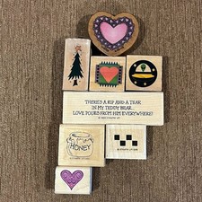 You Choose VTG 90s Rubber Stamps Hearts Geometric Tree Honey Quotes Scrapbooking