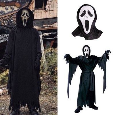Scream Schrei Ghostface Kostüm Karneval Party Kinder Mädchen Jungen Cosplay
