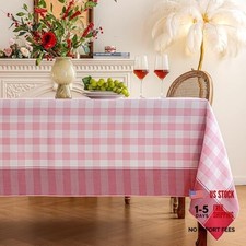 Checkered Tablecloth-Country Gingham Table Cloth 60" x 60" Square Pink