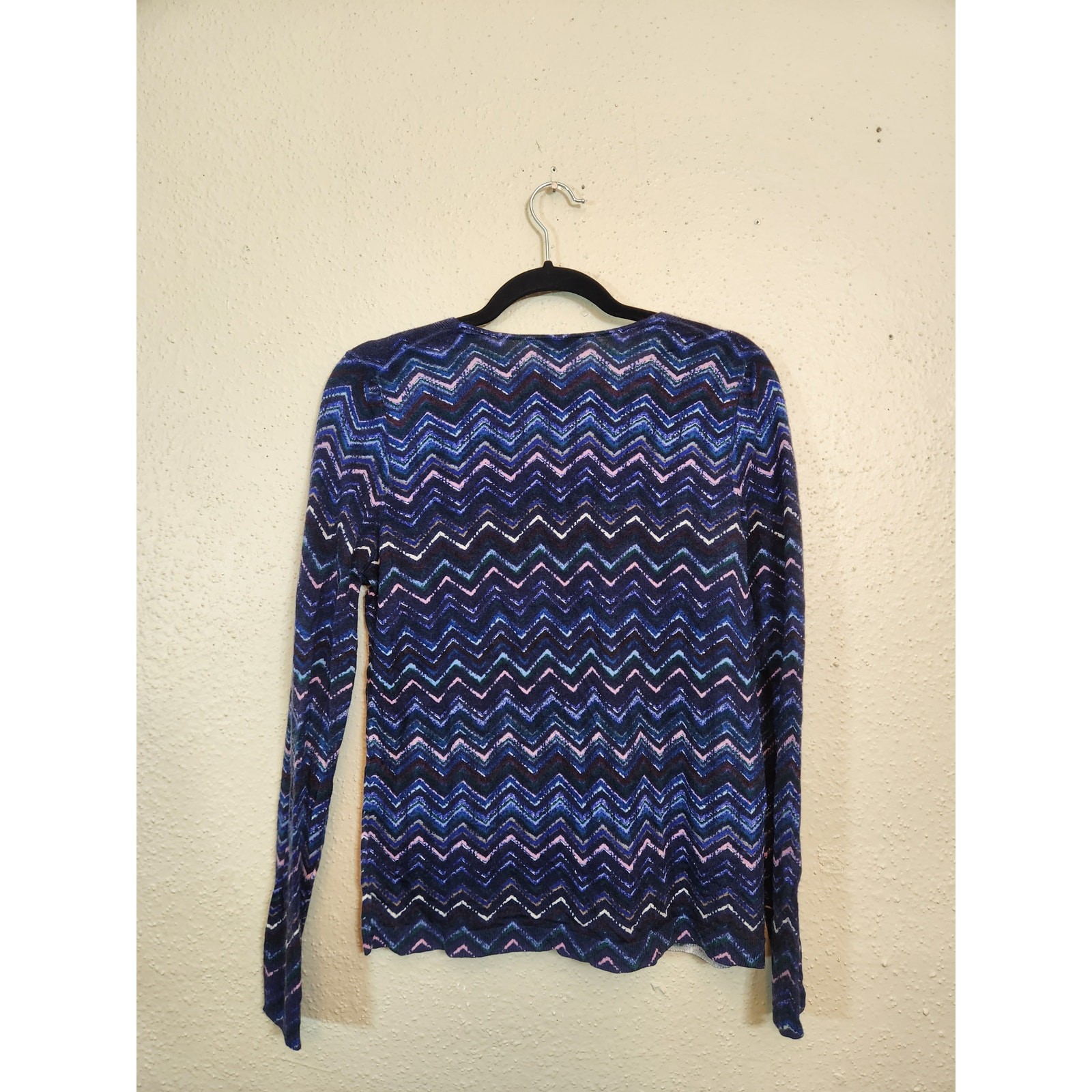 Talbots Womens Blue Zig Zag Pattern Pure Merino W… - image 2