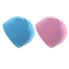 2 PCS PU Fabric Swimming Cap Elasticity Bathing Cap for Men Women Adult