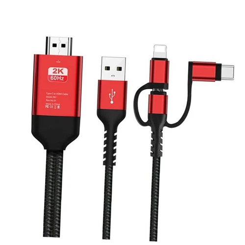3 in 1 2M Type-C to Hd MHL Cable Audio Video Cable Micro USB Projection for 