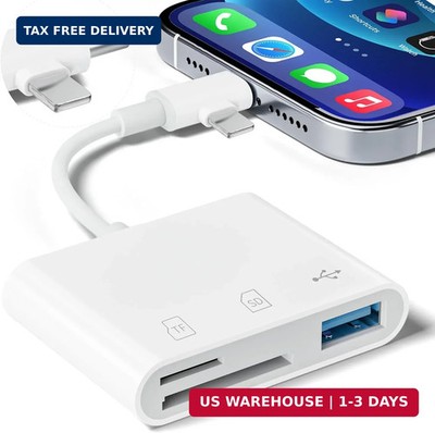SD Card Reader for iPhone iPad, Micro SD Card Reader Memory Card Reader with USB