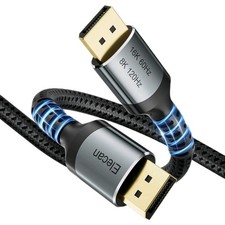 DisplayPort 6ft, , 16K 60Hz, 8k 120 Hz Pro-6Feet, Grey Male To Male Braided