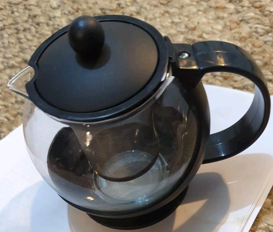 Tetera personal Primula Half Moon con infusor extraíble, onza de té de vidrio, negra Foto 2 de 4