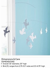 Pottery Barn Kids Bird Mirror Baby Crib mobile Mirrored Bird Baby Nursery NEW