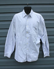 Vintage Ralph Lauren Big Shirt Men's Size XXL Blue Striped Long Sleeve Button