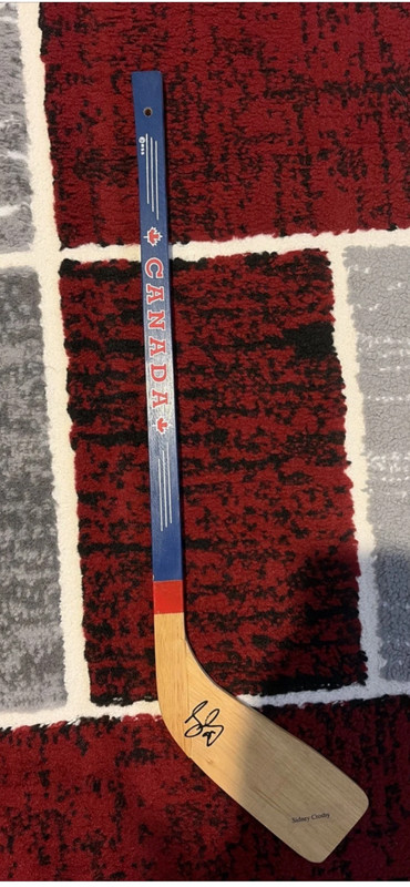 Sidney Crosby Penguins Autographed Team Canada Mini-Stick w/JSA COA