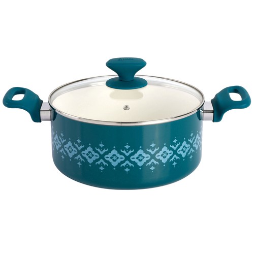 Spice By Tia Mowry 10 Piece Ceramic Nonstick Aluminum Cookware Set in Teal - Picture 2 of 9