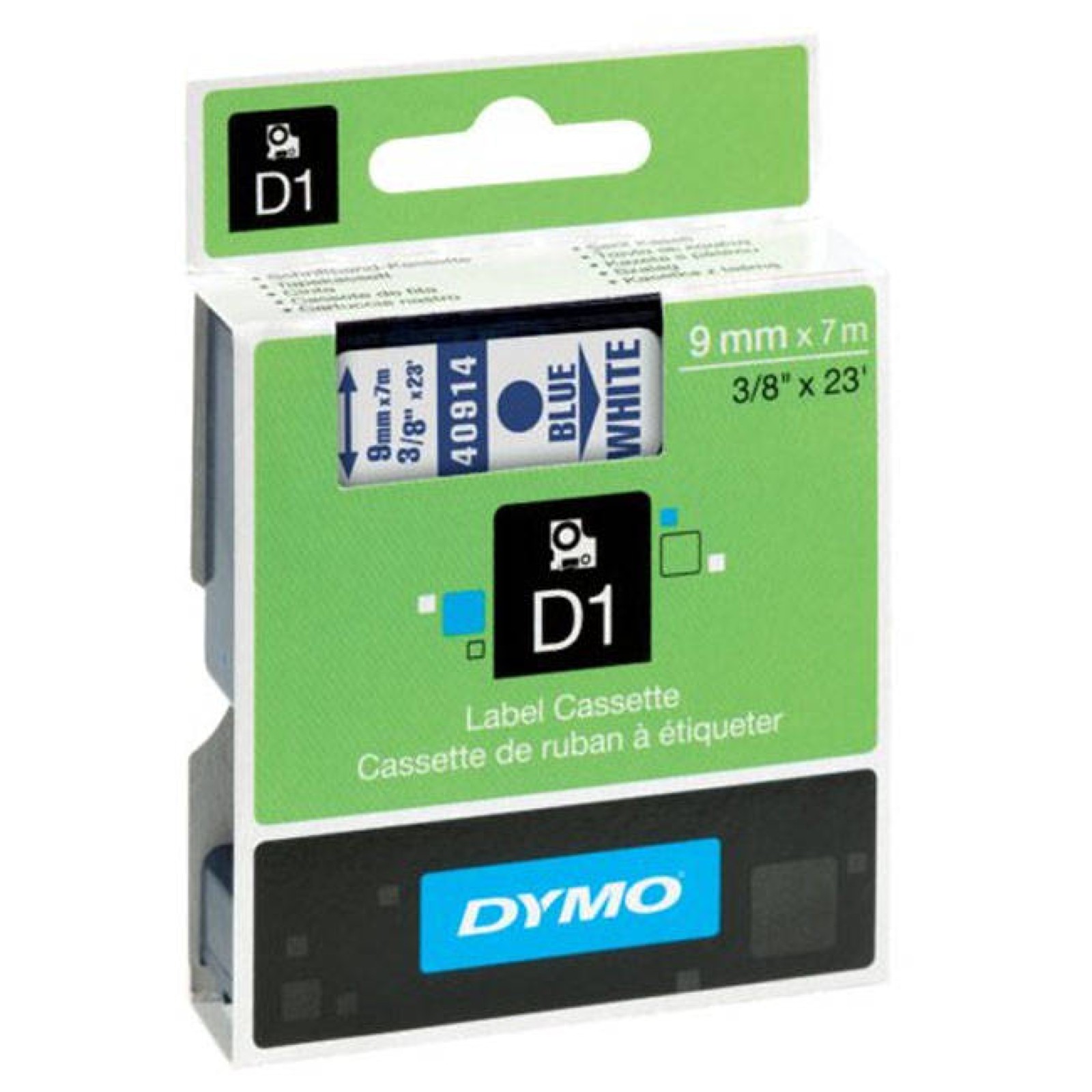 Dymo Blue On White 1000/5000 D1 Standard Tape 9Mmx7m - Image 4