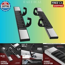 6.75" Wide Flat Running Boards for 2007-2018 Chevy Silverado GMC Sierra 1500