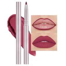 evpct Silky Lip Liner Pencil Retractable, Plum Red Smooth Lip Liner Creamy Ve...