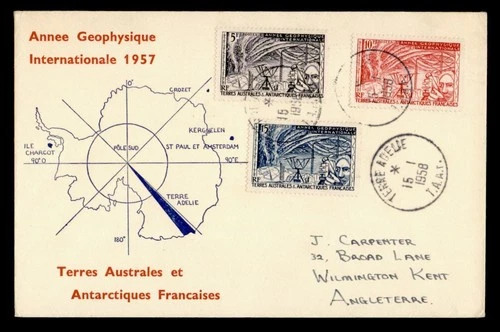 DR WHO 1958 FRENCH ANTARCTIC FSAT FDC IGY COMBO M76951