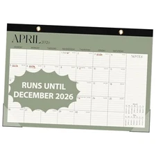 Desk Calendar 2025-2026, 21 Months (April 2025 to Green(Apr 2025-Dec 2026)