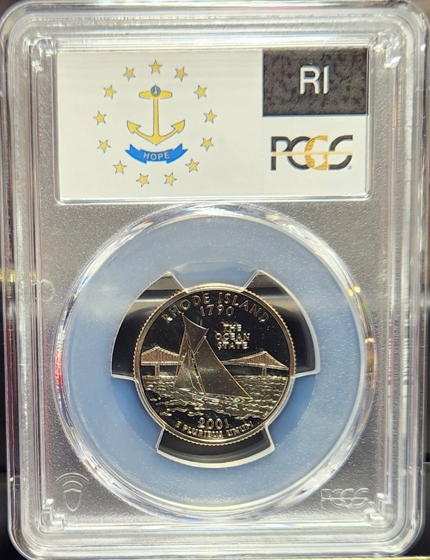 2001-S 25c Clad Rhode Island State Proof Quarter PCGS PR69DCAM #7942