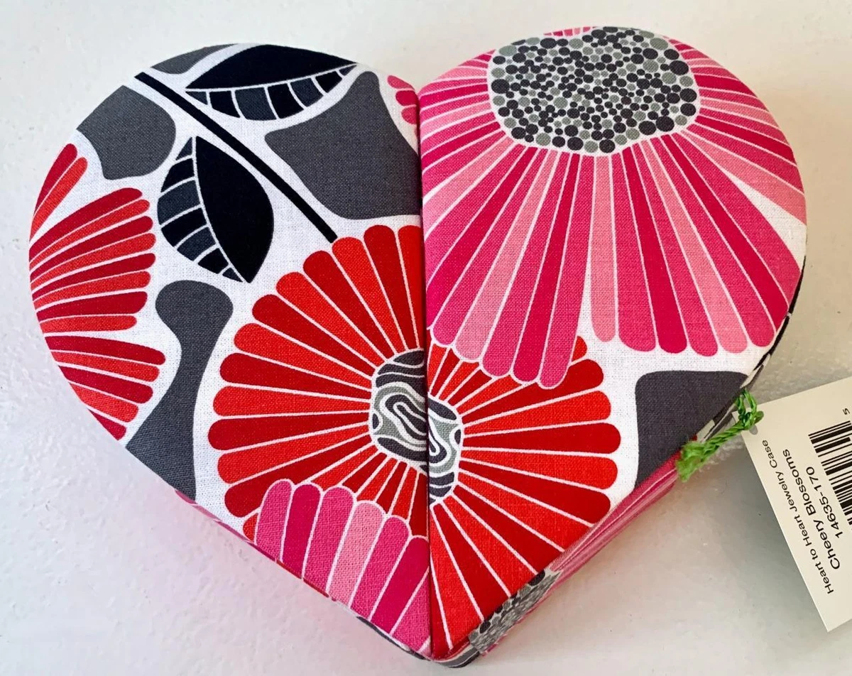 Vera bradley heart shaped jewelry box sale