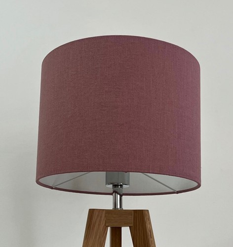 Lampshade Mauve Textured 100% Linen Drum Light Shade - Picture 14 of 24